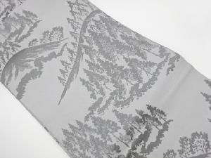 リサイクル　山並みに木々模様織出し名古屋帯